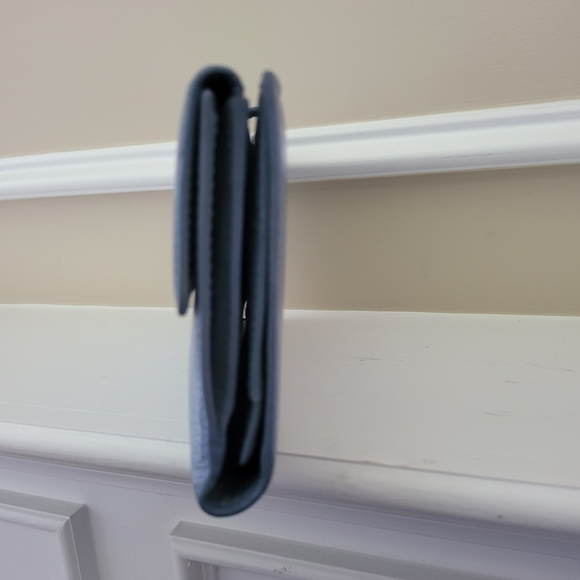 Authentic Chanel Vintage Blue Leather Timeless Long Button Wallet - Picture 4 of 16